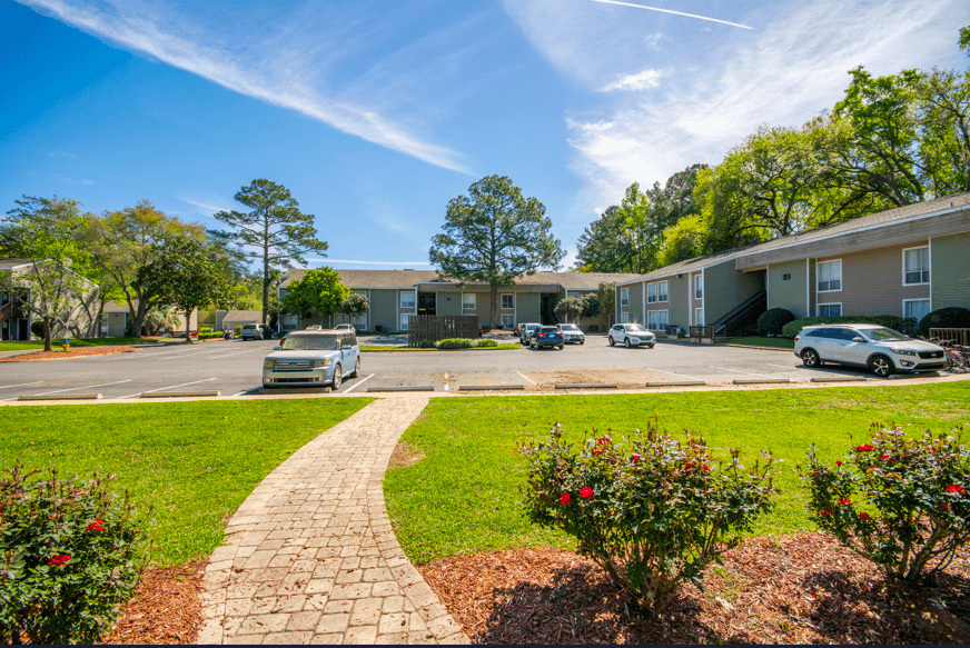View from looking out in the front of the Main/Leasing Office