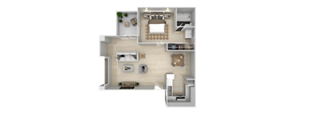 1 Bed 1 Bath 625sf Floor Plan at City View Apartments at Warner Center, Woodland Hills, CA 91367