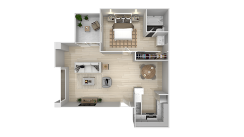 1 Bed 1 Bath 625sf Floor Plan at City View Apartments at Warner Center, Woodland Hills, CA 91367