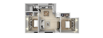 a floor plan of a house with a bedroom and a bathroom at The Arches Apartments, El Cajon