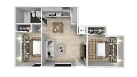 a floor plan of a house with a bedroom and a bathroom at The Arches Apartments, El Cajon