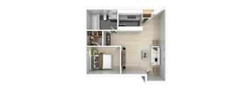 One bedroom One bath Floor Plan  at Skyline Heights LLC, Daly City, 94015