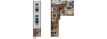 three different views of a floor plan of a house at The Vines at Riverpark, LLC, Oxnard, CA 93036