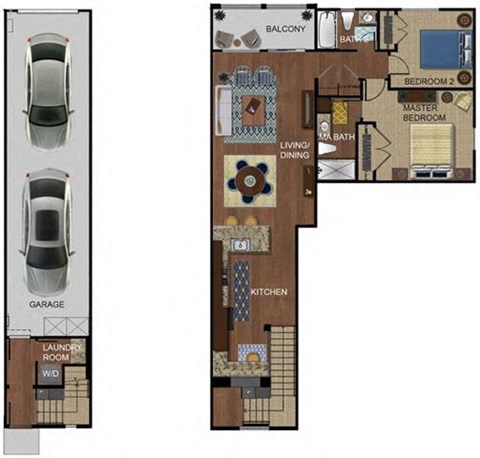 three different views of a floor plan of a house at The Vines at Riverpark, LLC, Oxnard, CA 93036