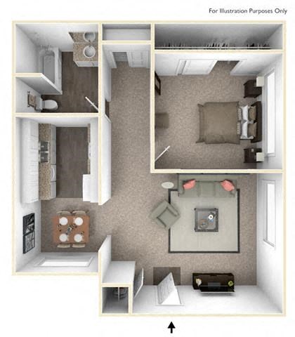 a 2d floor plan with a bedroom and a living room  at The Preston at Hillsdale, California