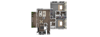 2 Bed 2 Bath Floor Plan at The Pier at Sausalito, Sausalito, CA