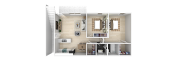 a 3d model of a house with a living room and a bathroom  at Summerhill Place Apartments, Union City, California