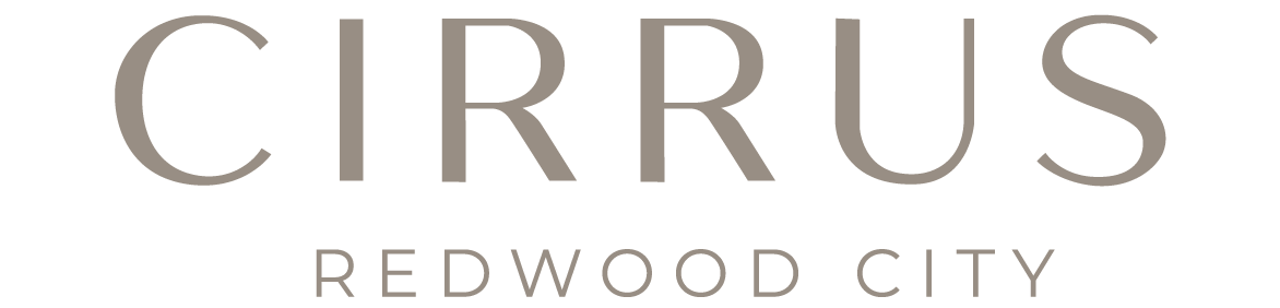 A green sign with the word at Cirrus Redwood City Apartments, California
