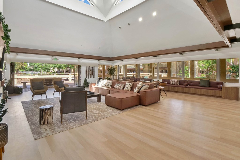 a view of a dance floor in a mirrored room at Summerwood Apartments, California, 95050