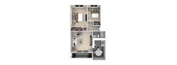 3d rendering of a432432432100001000010000 of a 1 bedroom apartment  at Danville Park, Danville