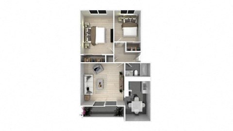 3d rendering of a432432432100001000010000 of a 1 bedroom apartment  at Danville Park, Danville