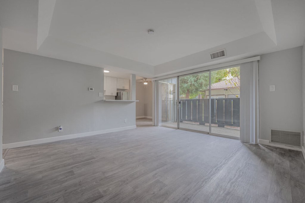a large room with white pillars and a glass wall at Danville Park, California, 94526