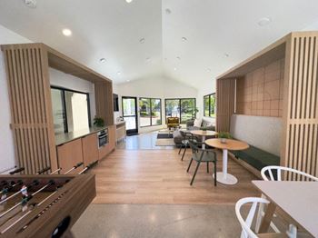 a kitchen and living room with a table and chairs at Diablo Vista, Livermore, CA, 94551