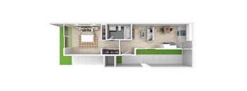 a floor plan of a house with a bedroom and a bathroom at Element LLC, Sunnyvale, 94086