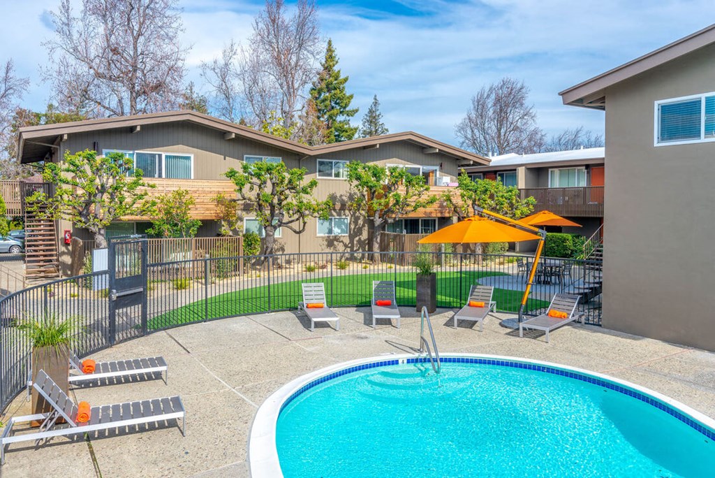 a house with a swimming pool and a at Element LLC, Sunnyvale
