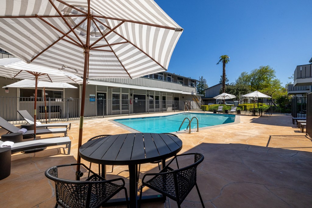 the swimming pool at Campbell West Apartments, Campbell, California