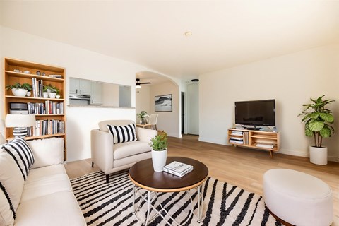 Modern Living Room at Summerhill Place Apartments, Union City California