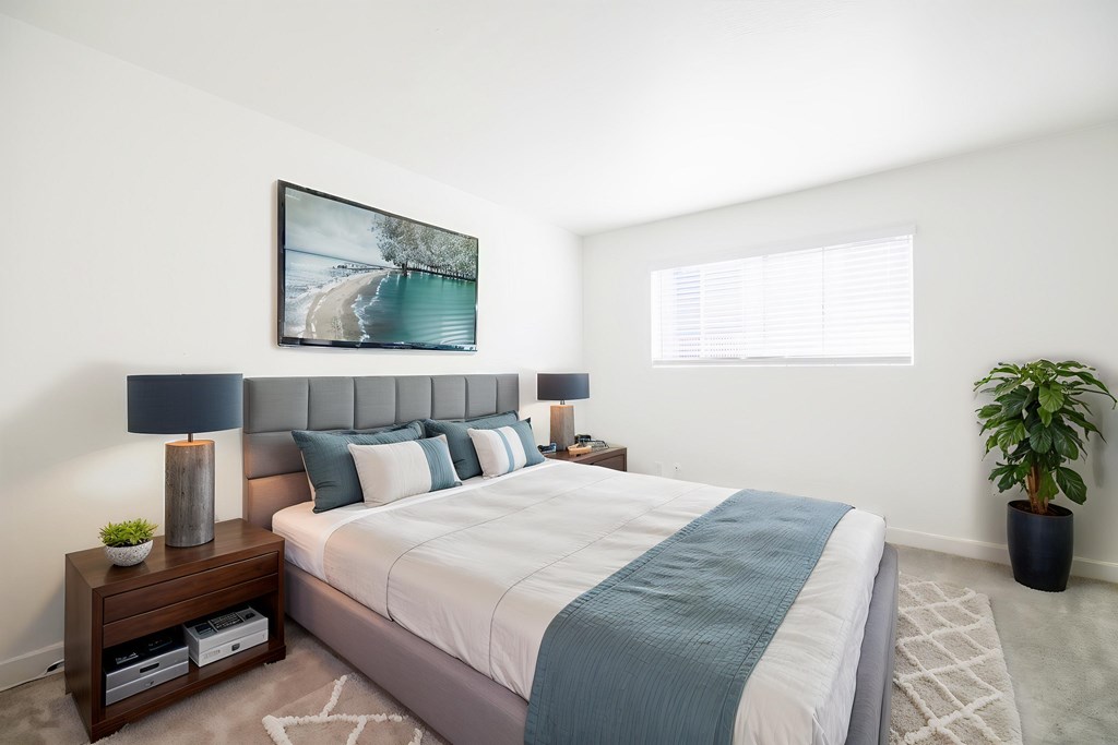 Large Master Bedroom at Sunnyvale Crossings Apartments, California