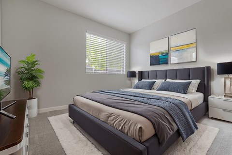 Comfortable Bedroom With Large Window at The Gates at the Marina Apartments, Marina