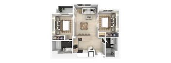 2 Bed 2 Bath Floorplan at 888 Fourth Street Apartments, LLC, Santa Rosa, CA