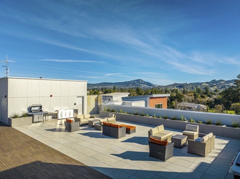 Rooftop Deck at 888 Fourth Street Apartments, LLC, Santa Rosa California