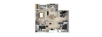 One Bed One Bath Floor Plan at Catalyst Mountain View, Mountain View, 94040