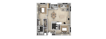 2 Bedroom 2 Bath Floor Plan at Catalyst Mountain View, California