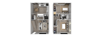 a floor plan of a house with a bedroom and a bathroom at Ocean Villas, Oxnard, CA 93033