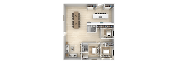a 3d floor plan of a house at BLVD Apartments LLC, Tarzana, CA 