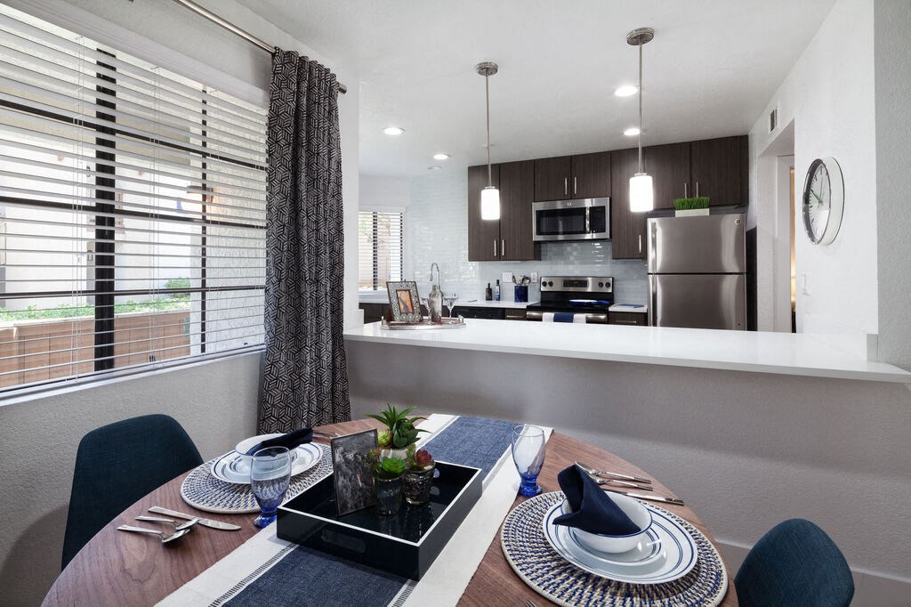 a dining room with a table and chairsat The Bryant, Yorba Linda, CA