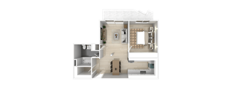 One Bedroom  One Bathroom639sq_Floorplan at Citra Apartments LLC, San Diego, CA, 92107