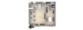 One bedroom  One bath_Floorplan at Citra Apartments LLC, San Diego, CA, 92107