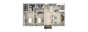 a floor plan of a house with a bedroom and a living room at Citra Apartments LLC, San Diego, CA, 92107