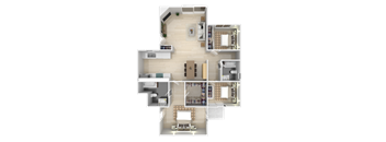 a floor plan of a house with a bedroom and a living room at The Gates at The Marina Apartments, Marina, CA 93933