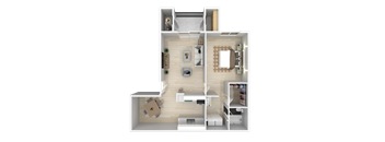 a floor plan of a house with a bedroom and a bathroom at La Jolla Blue, California, 92122