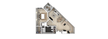 1 Bed 1 Bath Floor Plan at Cirrus Redwood City, Redwood City, CA