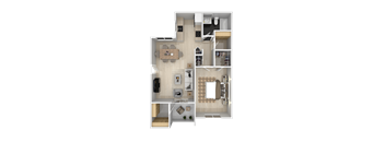 1 Bedroom 1 Bath Floor Plan at The Maddox Sunnyvale, California