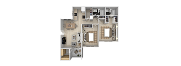 2 Bedroom 2 Bathroom Floor Plan at The Maddox Sunnyvale, Sunnyvale, CA 94087