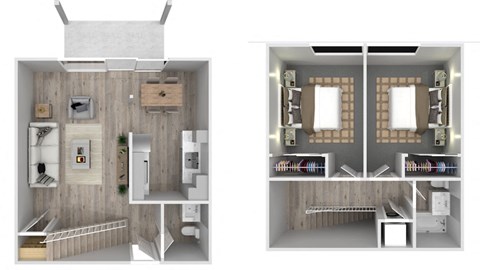 Two Bedroom _ One and One Half Bath Townhome A at The Preston at Hillsdale, San Mateo, CA