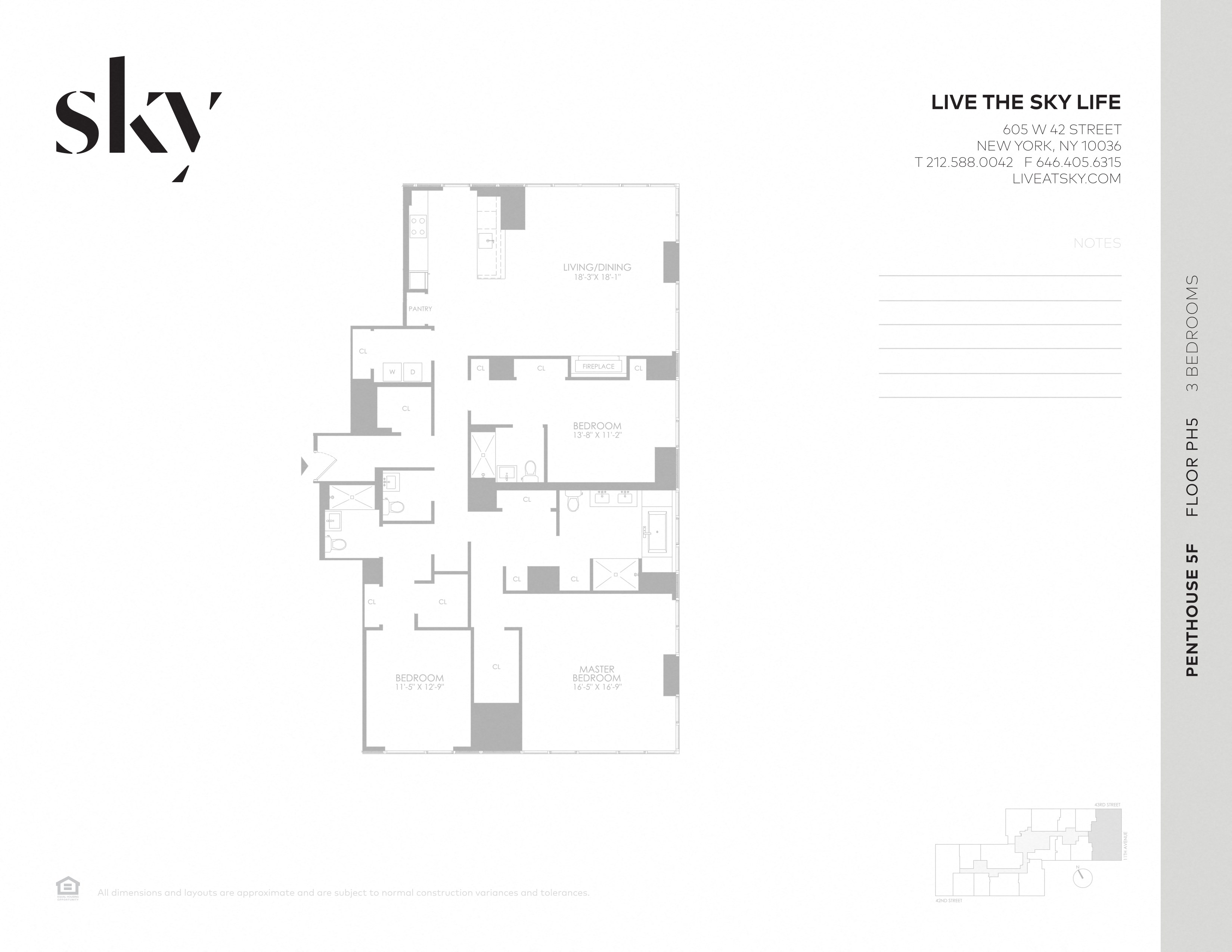 3 bed 3 bath at SKY Apartments, New York, NY