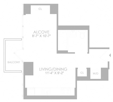 Studio 1 bath A at SKY Apartments, New York