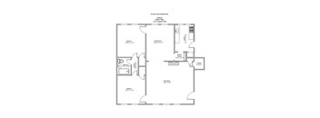 a floor plan of a house with a bedroom and a living room