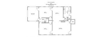 a floor plan of a house with an open floor plan with a bedroom and a