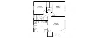 a floor plan of a two story house with a bedroom and a living room