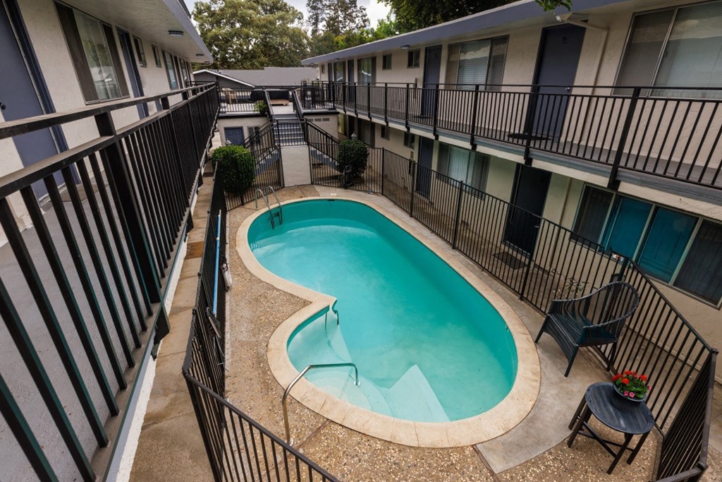 the swimming pool at our apartments