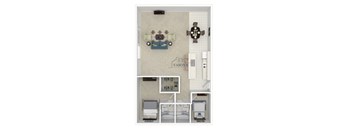 A floor plan of a bathroom with a toilet, sink, and shower.