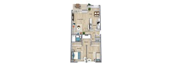A floor plan of a Vasona apartment layout.