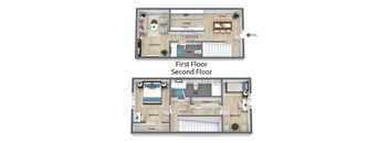 A diagram shows the layout of the first and second floors of a Vasona apartment.