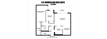2 Bedrooms, 1.5 baths, with balcony