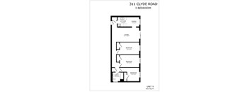 A floor plan for a 3 bedroom unit at 311 Clyde Road.